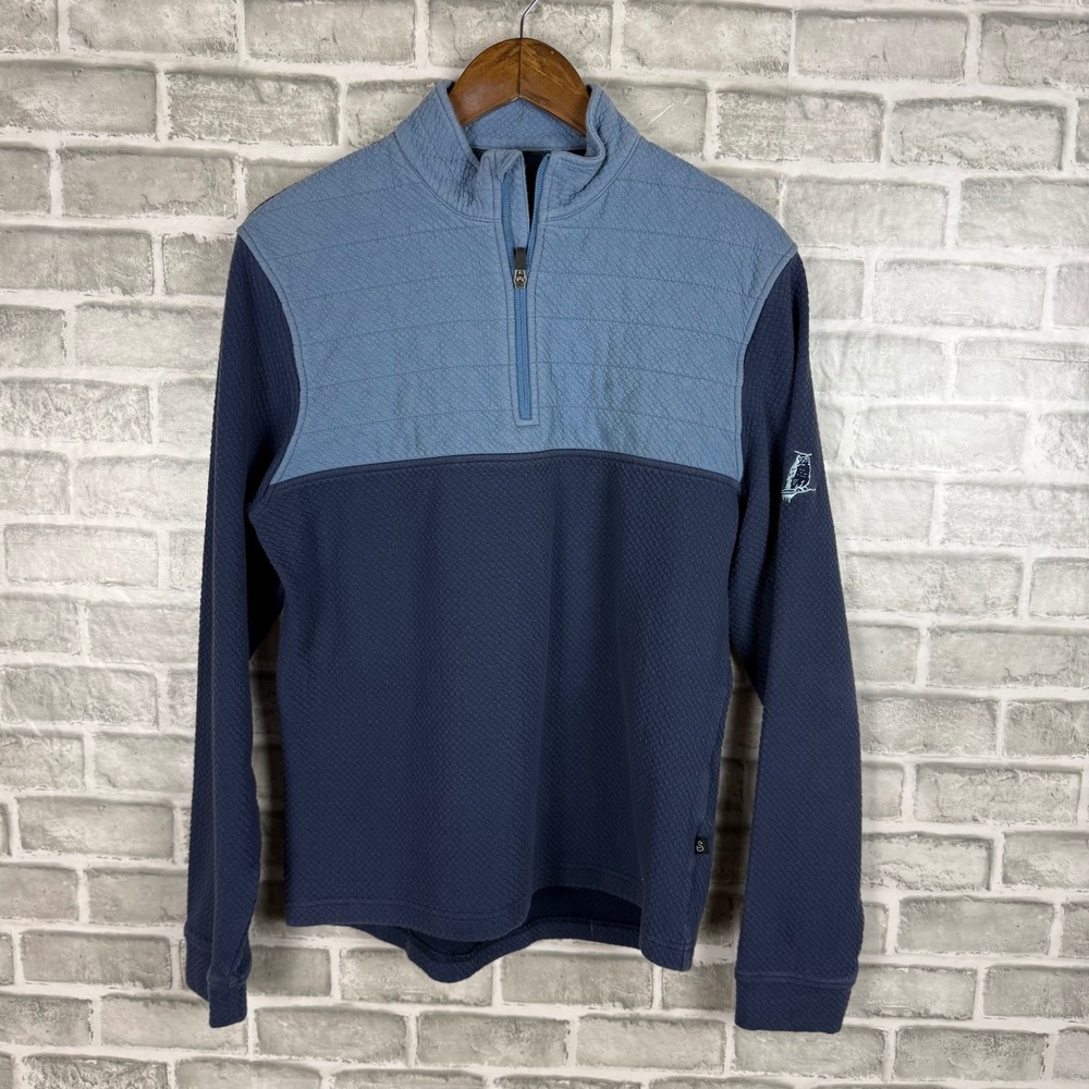 Swannies Lookout Mountain Two Tone Waffle Knit 1/4 Zip Pullover Sweater Medium